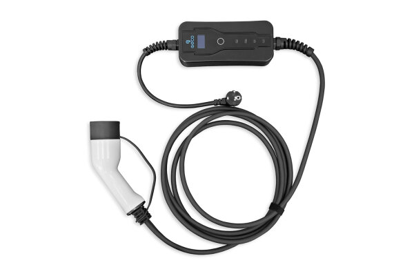EV Ladegerät 1Ph 230V 16A Typ 2 auf Schuko mit LED Display