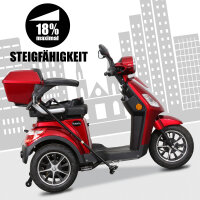 E-Trike 25 V.2 Blei-Gel, 25 km/h EEC Rot