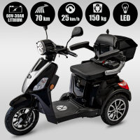 E-Trike 25 V.2 Blei-Gel, 25 km/h EEC Schwarz